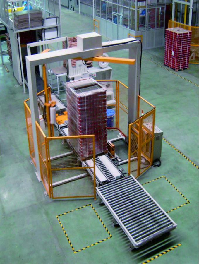 Plastic Automatic Pallet Stretch Film Wrapping Machine Programmable Control